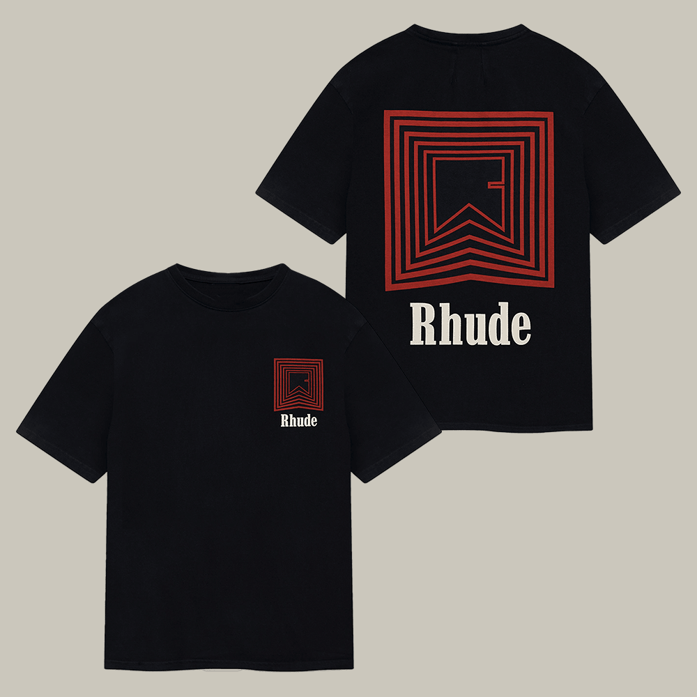 Rhude Chevron Logo Repeat T-Shirt Rhude Clothes Unique Present For Enthusiasts