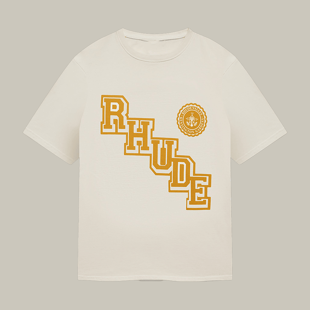 Rhude Collegiate Crest T-Shirt Rhude Clothes Streetwear Present For Boyfriend
