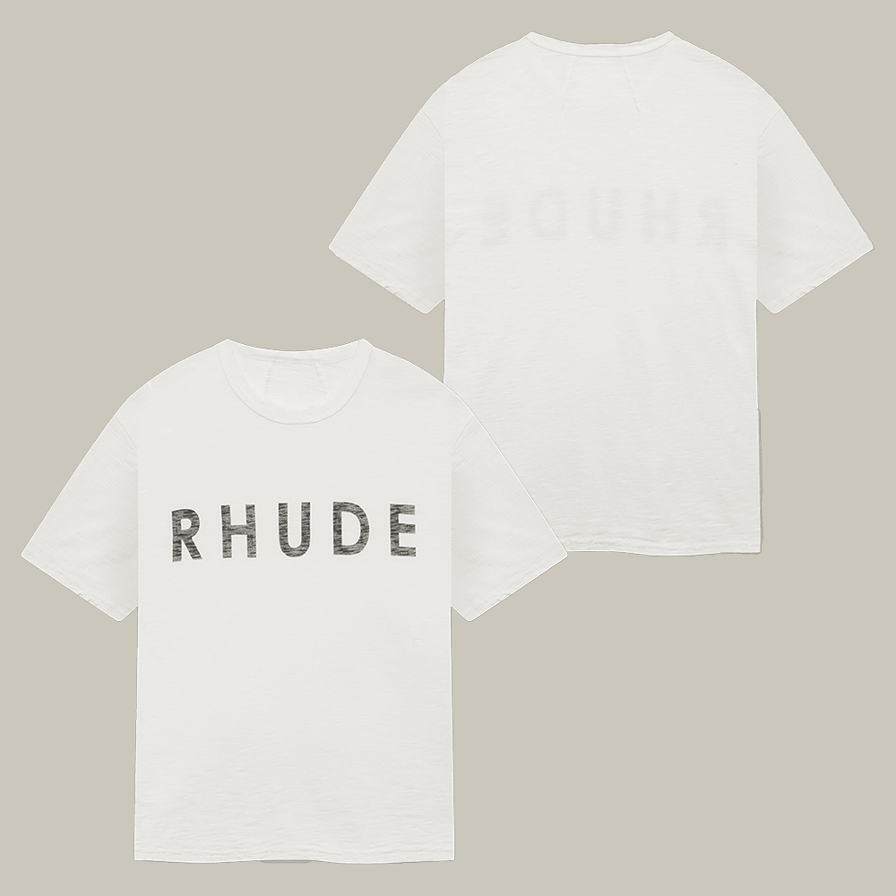 Rhude Logo Slub Classic T-Shirt Streetwear Brand Shirt Rhude Fashion Gift Idea