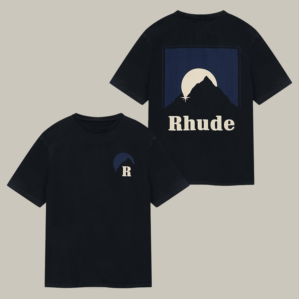Rhude Moonlight T-Shirt Moon Art Design Rhude Clothes Present For Husband