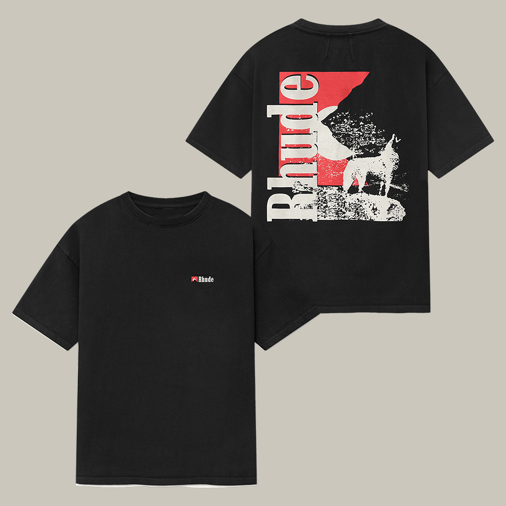 Rhude Moonlight Wolf Pocket T-Shirt Streetwear Clothes Unique Gift For Boyfriend