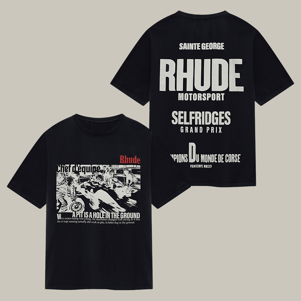 Rhude Motorsport Grand Pix T-Shirt Rhude Clothes Streetwear Brand Present Ideas