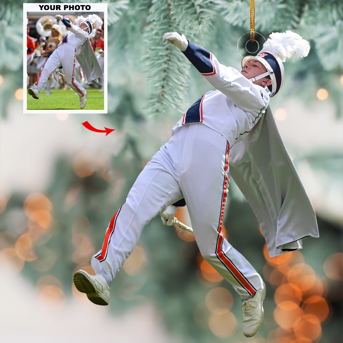 Rhythm In Motion Personalized Photo Mica Ornament Christmas Gift For Marching Band members