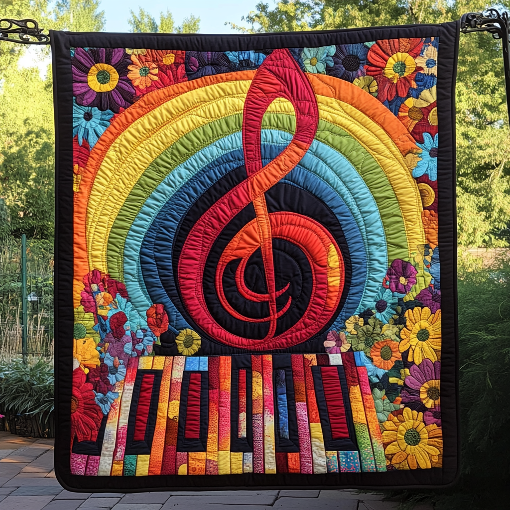 Rhythm Journey Quilted Blanket Gift Ideas For Music Lovers
