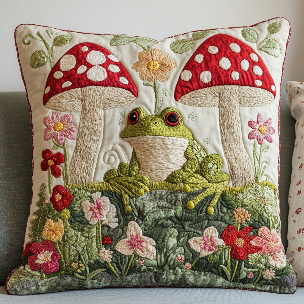 Ribbit Rest Quilted Pillow Case Throw Pillow Case Covers Unique Gifts For Frog Lovers