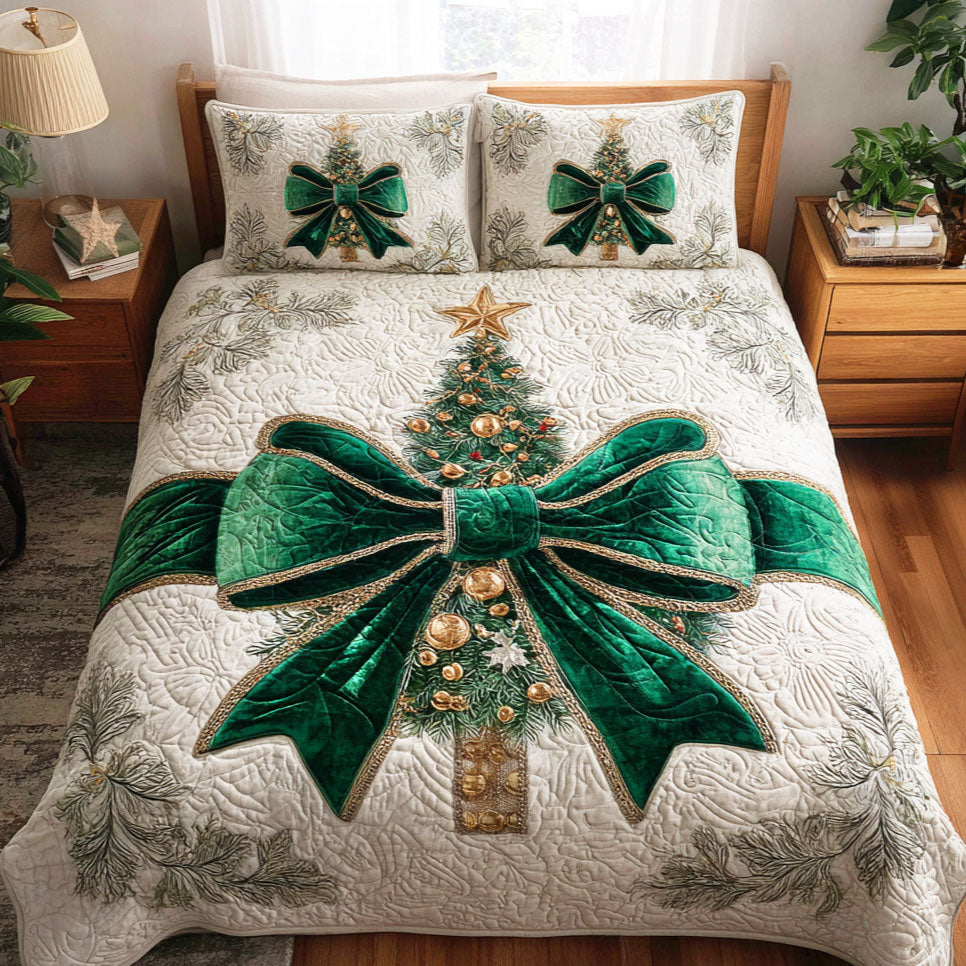 Ribbon Charm Quilted Bedding Set Best Holiday Duvet Covers Unique Christmas Gifts 2025