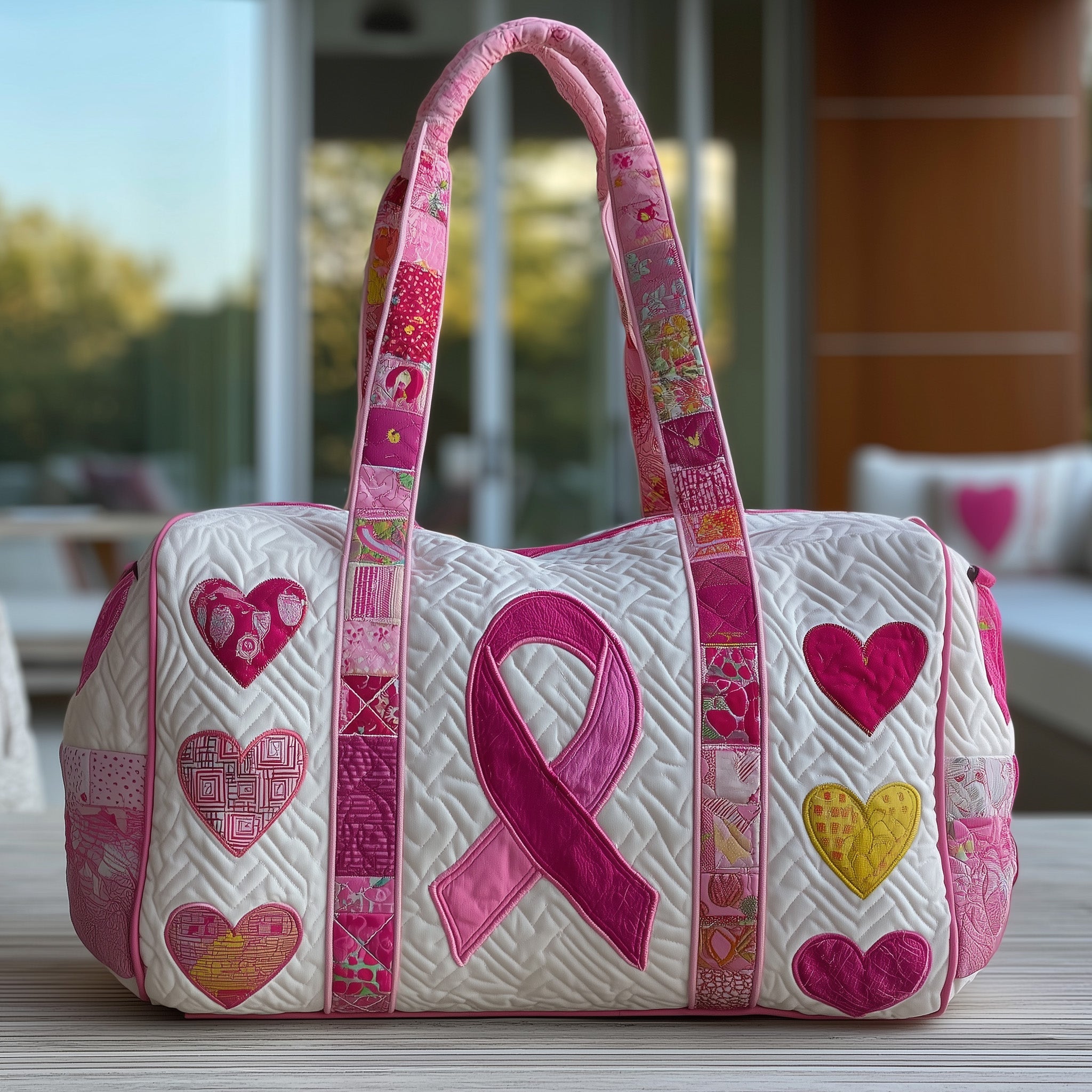 Ribbon Of Strength Quilted Duffle Bag Everyday Gift Idea