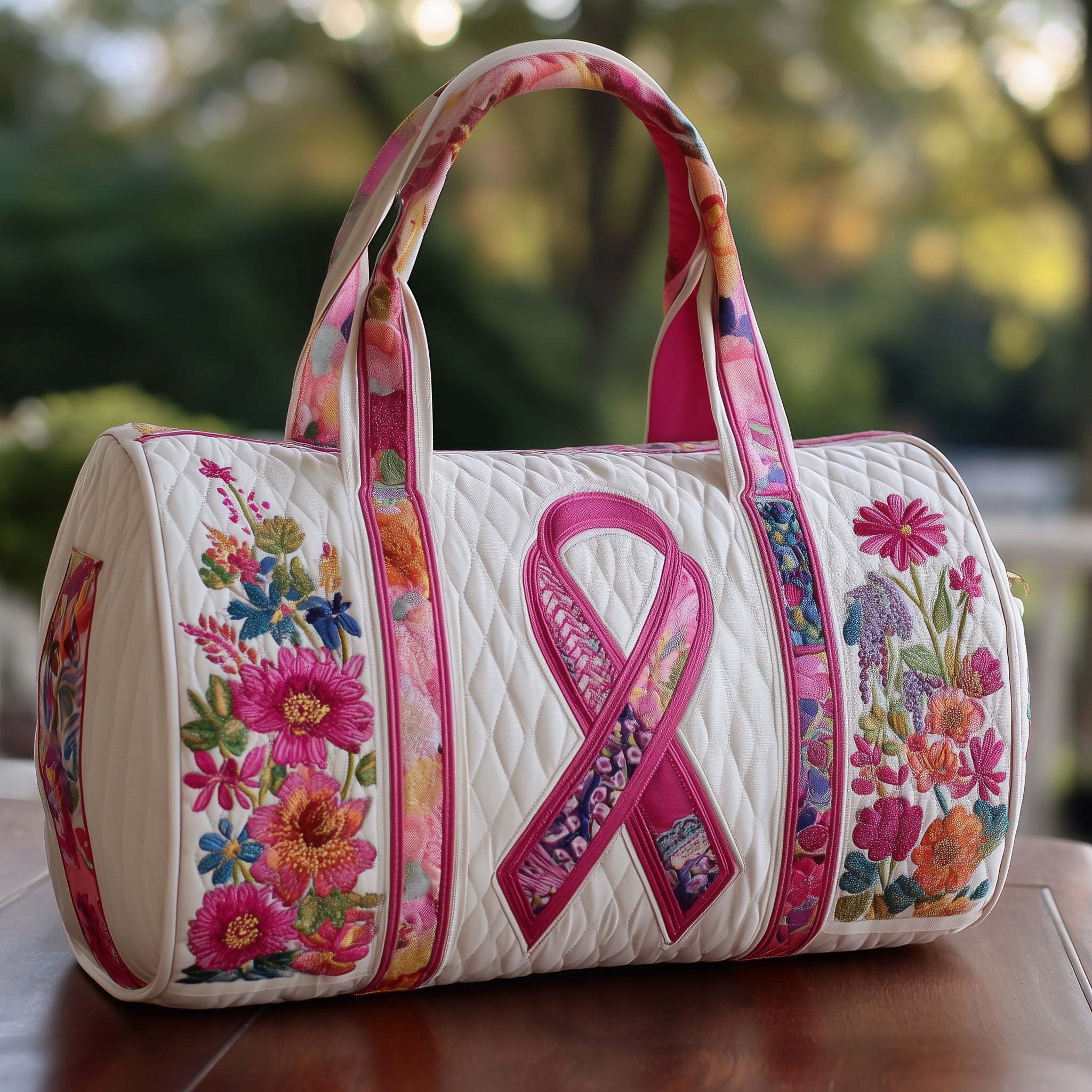 Ribbon Of Strength Quilted Duffle Bag Gift For Him