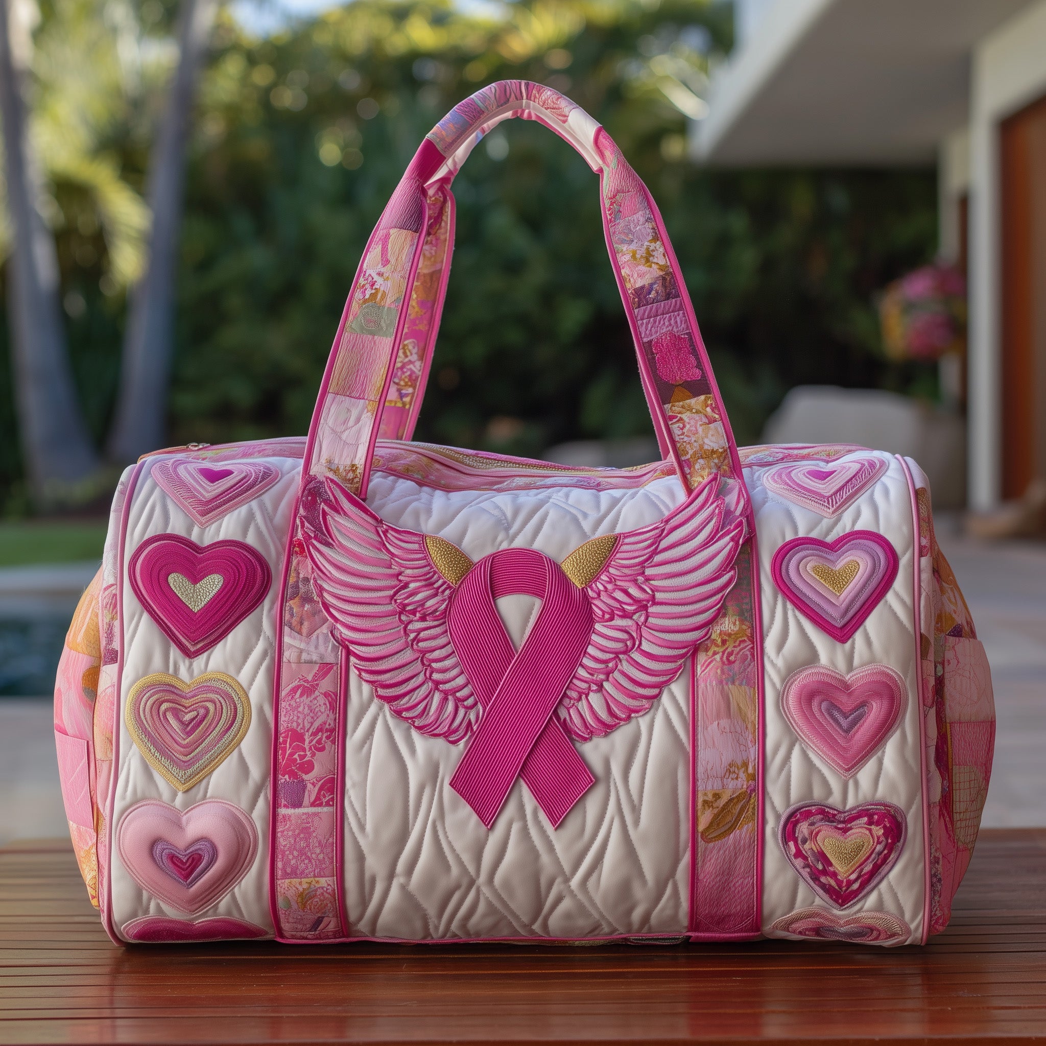 Ribbon Of Strength Quilted Duffle Bag Gift For Kids