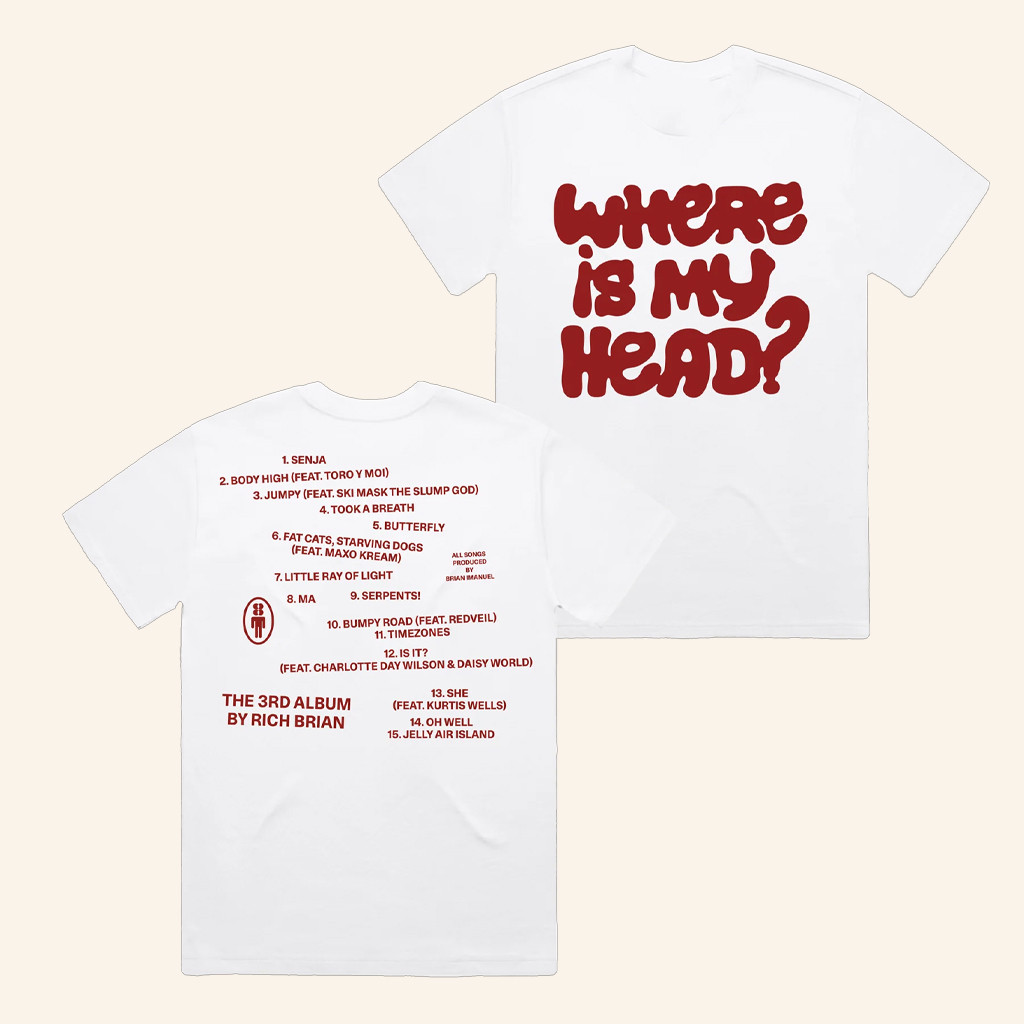 Rich Brian Merch Where Is My Head T-Shirt White Best Gifts For Rap Lovers