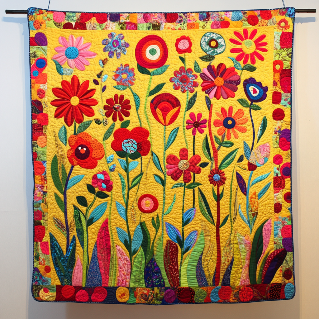 Rich Flowers Quilted Blanket Sunflower Gifts For Her