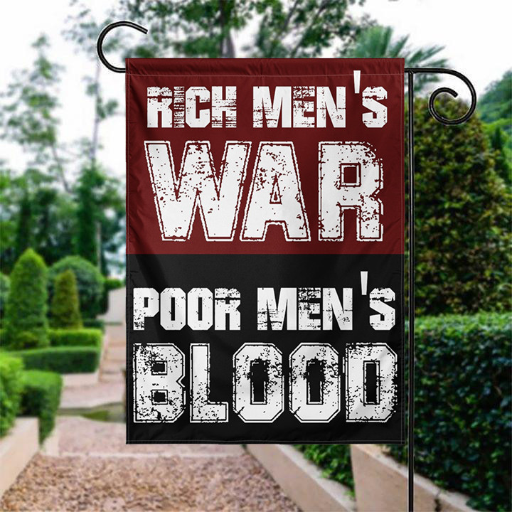 Rich Men's War Poor Men's Blood Flag No ICE Merch Unique Gift For Patriots