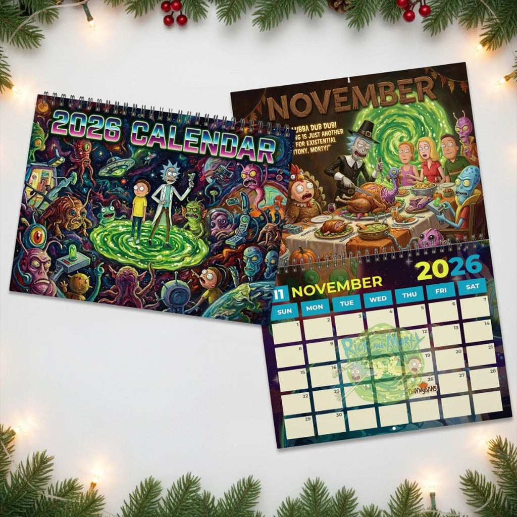 Rick And Morty 2026 Wall Calendar Official Rick And Morty Merch Gifts For Friends