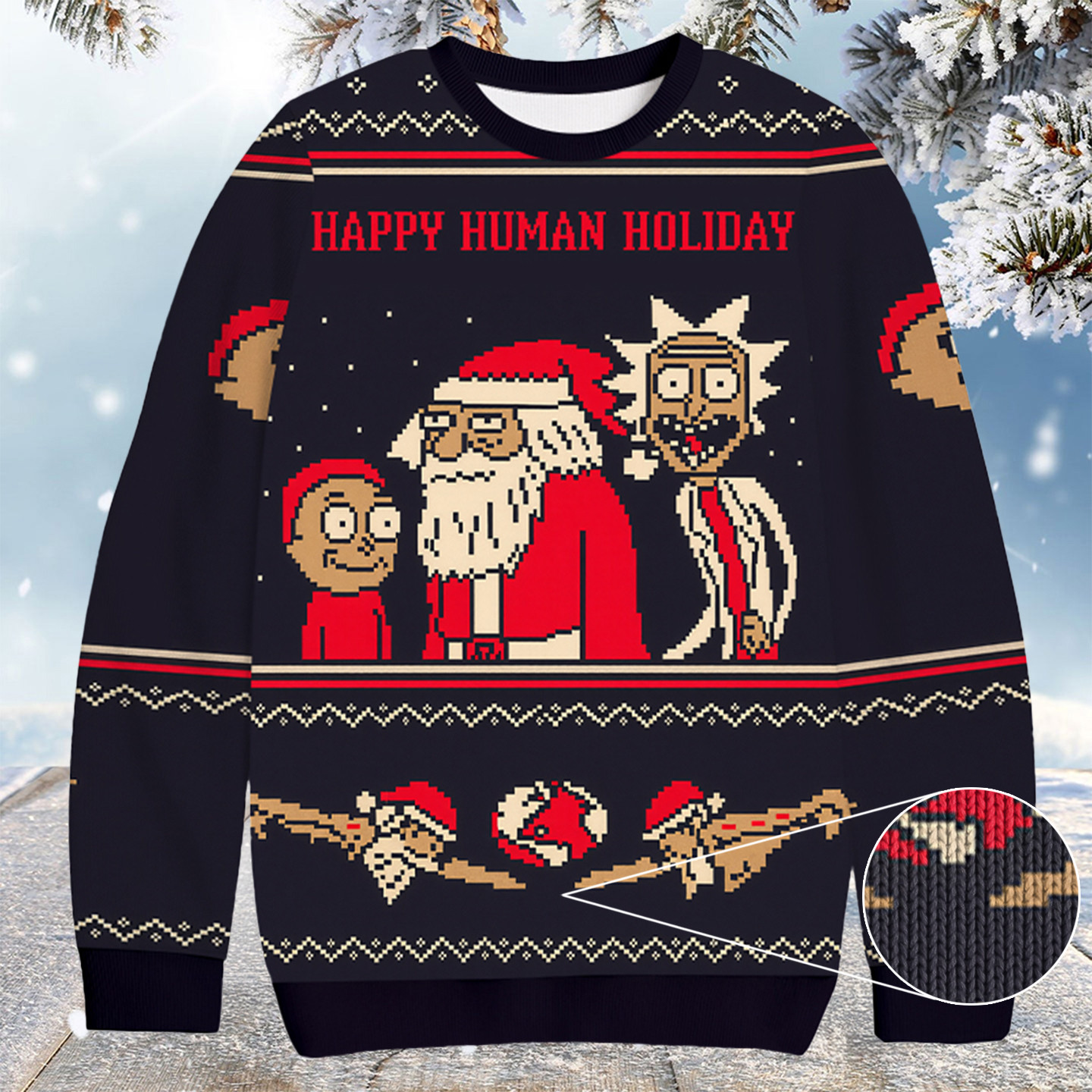 Rick And Morty Happy Human Christmas Ugly Sweater Brother In Law Christmas Ideas