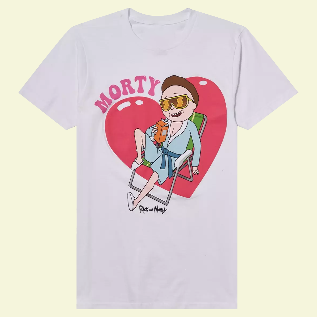 Rick And Morty Merch Rick And Morty Heart Morty Boyfriend Fit Girls T-Shirt Gifts For Brother