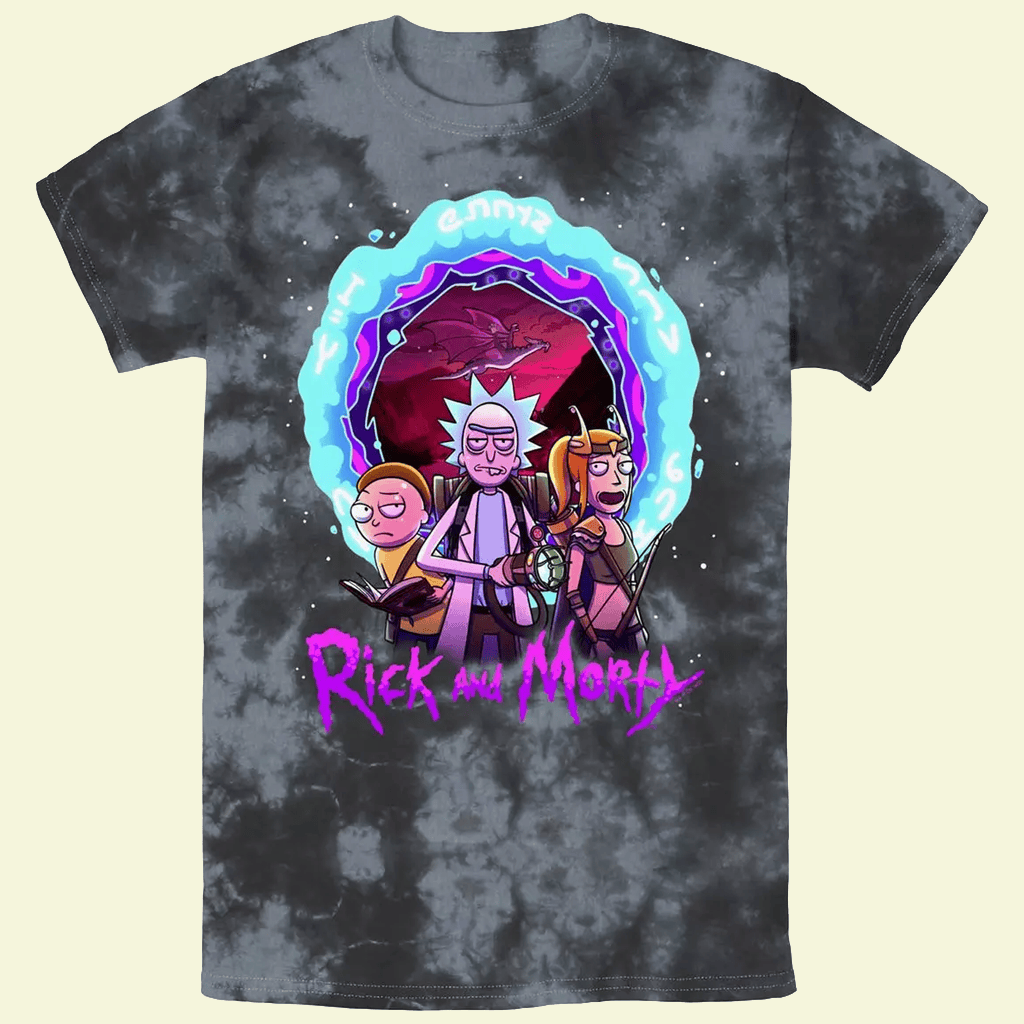 Rick And Morty Merch Rick And Morty Magic Portal Tie Dye T-Shirt Gifts For Dudes
