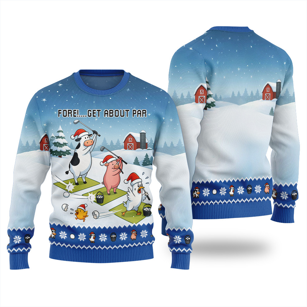 Ridiculous Farm Golf Swing Ugly Christmas Sweater Special Merch Gift Idea for Festive Celebrations