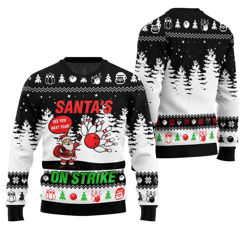 Ridiculous Santa Bowling League Ugly Christmas Sweater 2025 Stylish Winter Sweatshirt for Everyday Wear