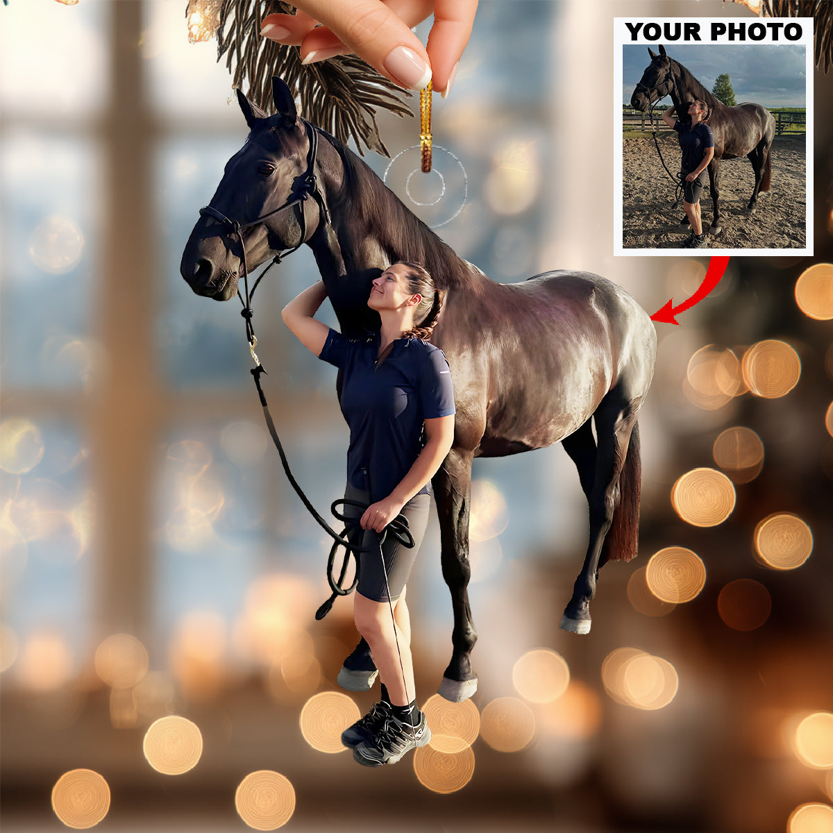Riding With You Customized Your Photo Ornament Christmas Gift For Horse Lovers