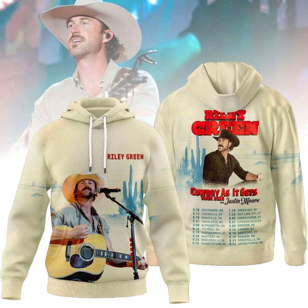 Riley Green Cowboy As It Get Tour 2026 Hoodie Riley Green Merch Gifts For Music Lovers Riley Green Cowboy As It Get Tour 2026 Hoodie Riley Green Merch Gifts For Music Lovers