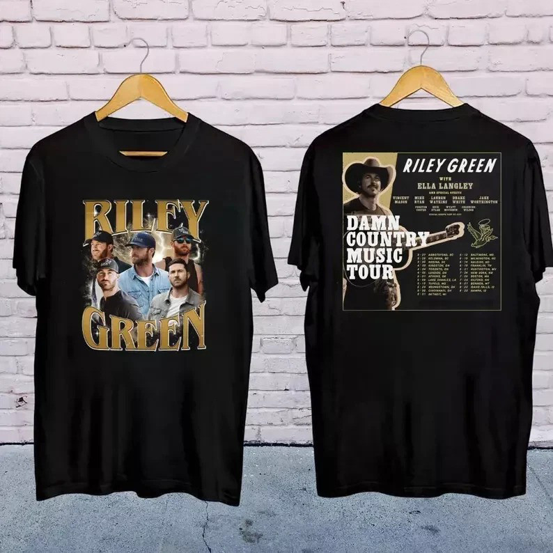 Riley Green Damn Country Music Tour 2025 Shirt Riley Green 2025 Concert Riley