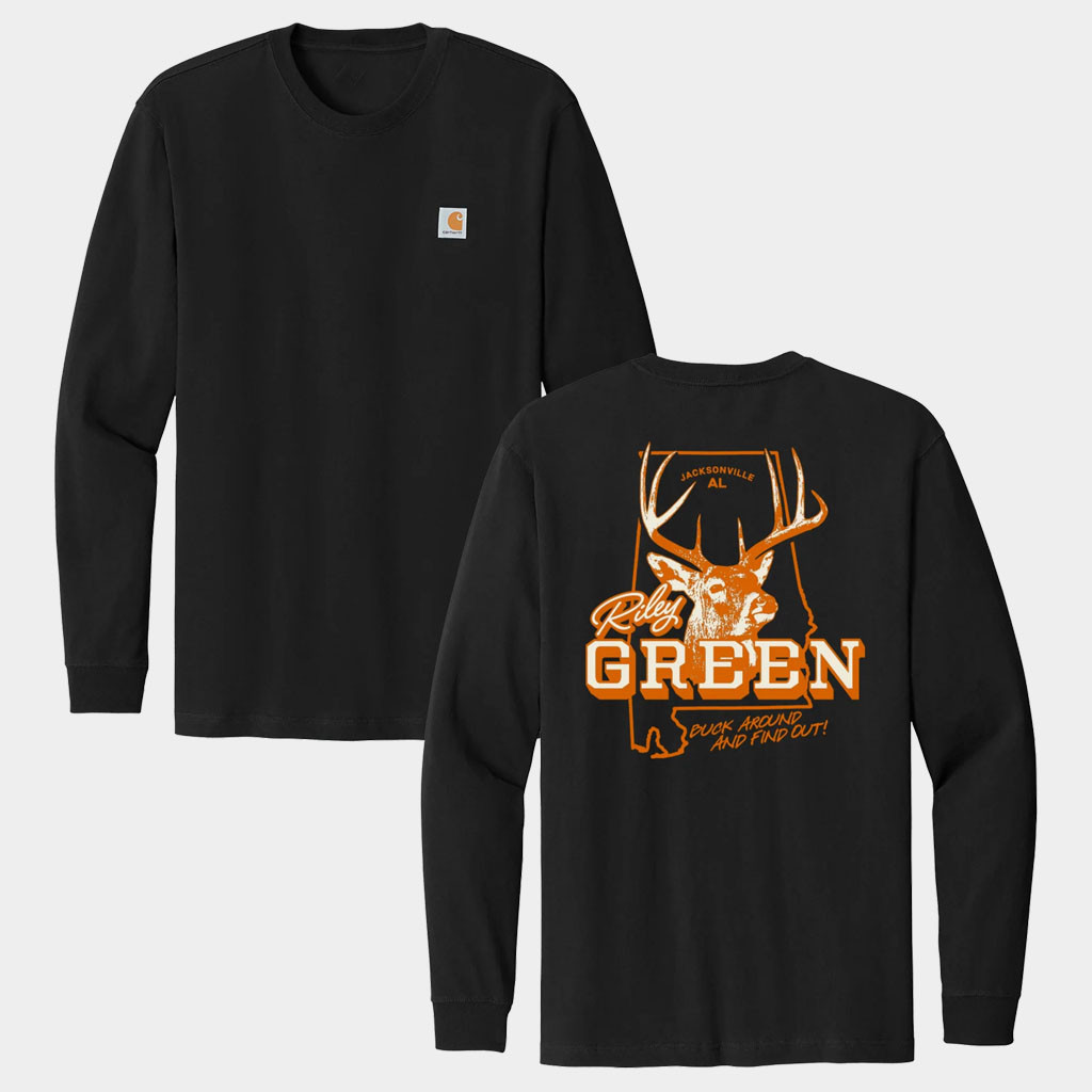 Riley Green Merch 2026 Buck Around And Find Out Long Sleeve Shirt Gifts For Country Music Fans