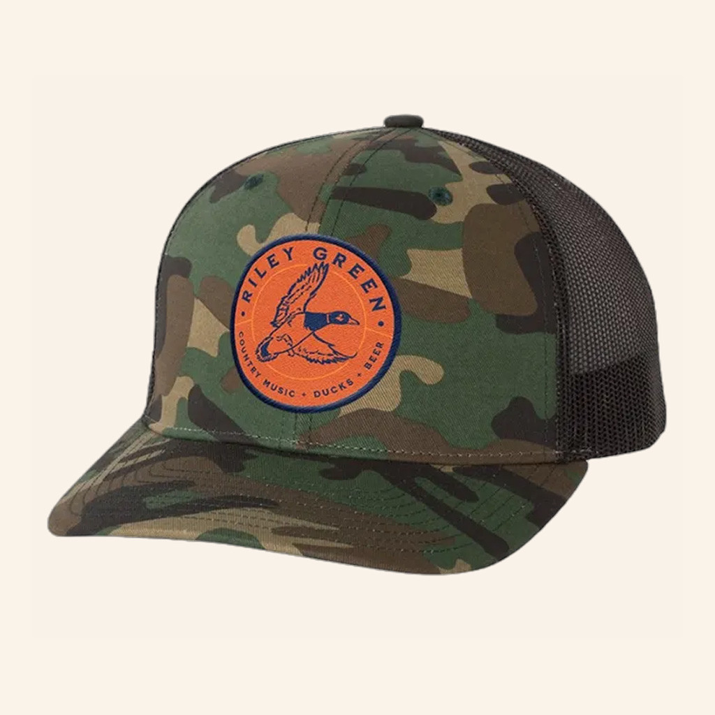 Riley Green Merch Country Music Ducks Beer Camo Trucker Hat Gifts For Brothers