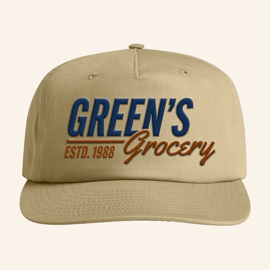Riley Green Merch Green's Grocery Snapback Hat Embroidered Christmas Present For Dad Riley Green Merch Green's Grocery Snapback Hat Embroidered Christmas Present For Dad