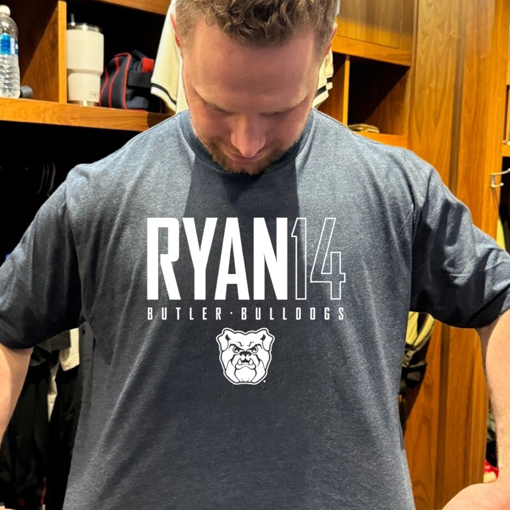 Riley Ryan 14 Butler Basketball Women's Lacrosse Number And Name Shirt Bulldogs Apparel