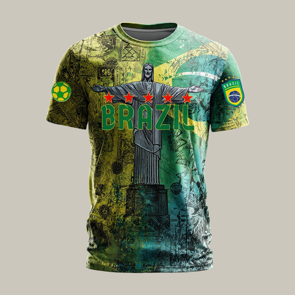 Rio Cristo Redentor Brasil Patriot T-Shirt FIFA World Cup 2026 Merch Soccer Lover Gift Idea