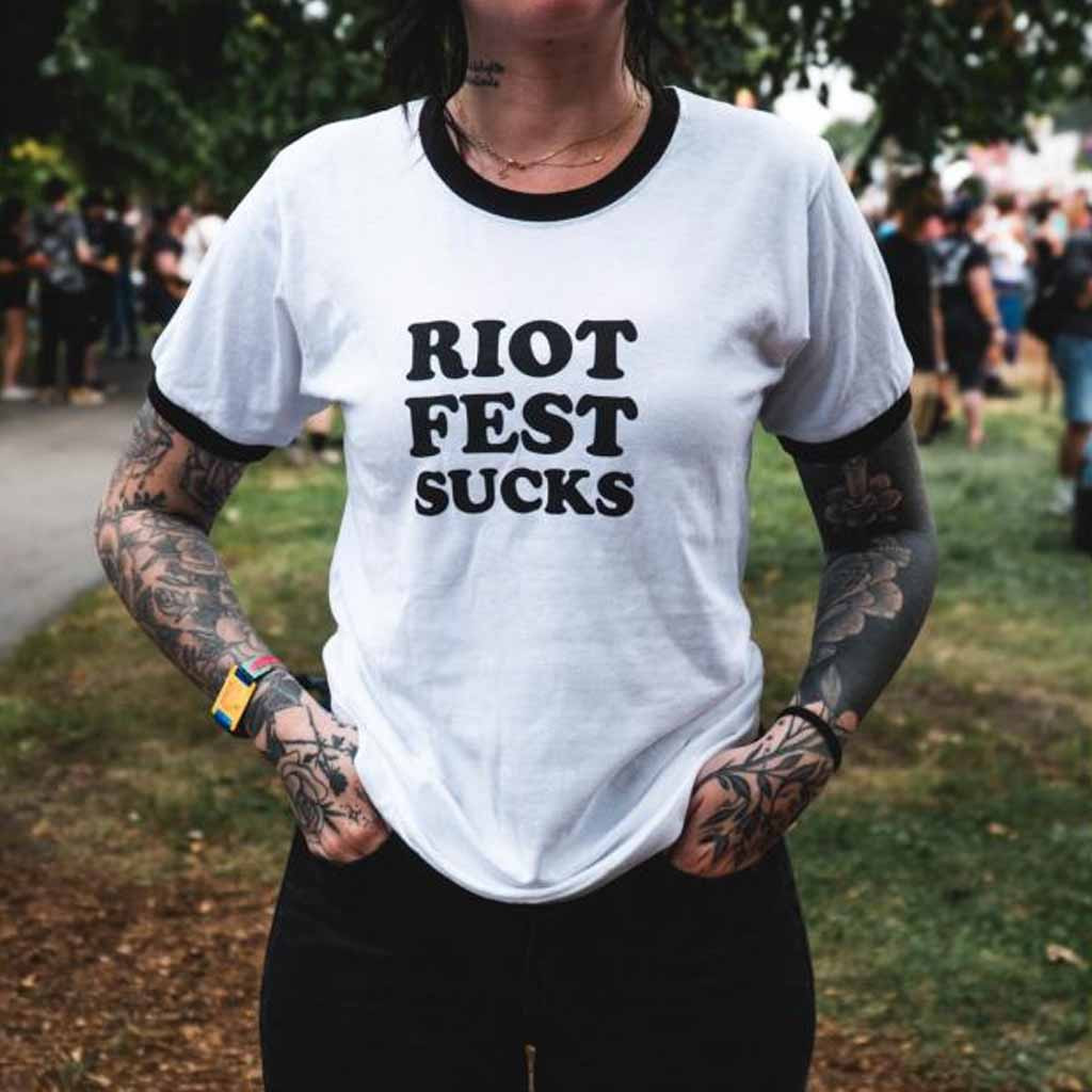 Riot Brand Merch Riot Fest Sucks Ringer T-Shirt Christmas Gift Ideas For Her