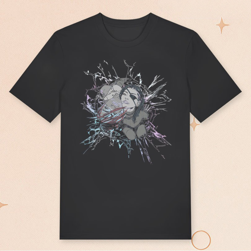 Riot Games Merch Arcane Caitlyn And Vi Foil T-Shirt Gifts For Game Lovers