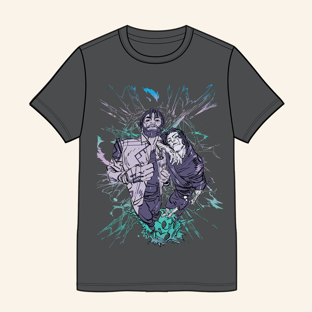 Riot Games Merch Arcane Jayce And Viktor Foil T-Shirt LOL Merch Best Gifts For Boyfriend