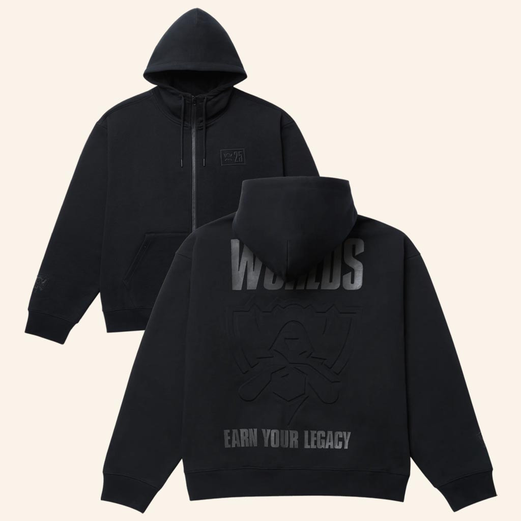 Riot Games Merch Worlds 2025 Zip Hoodie Earn Your Legacy Hoodie Gifts For Brother