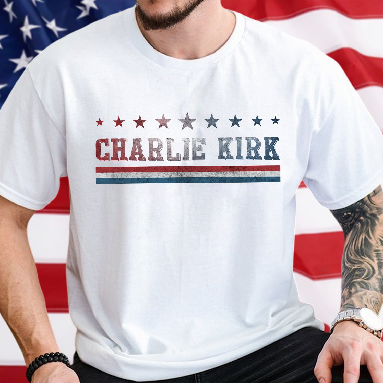 RIP American Charlie Kirk Patriot Memorial Bright Shirt Gift for Charlie Kirk Supporters