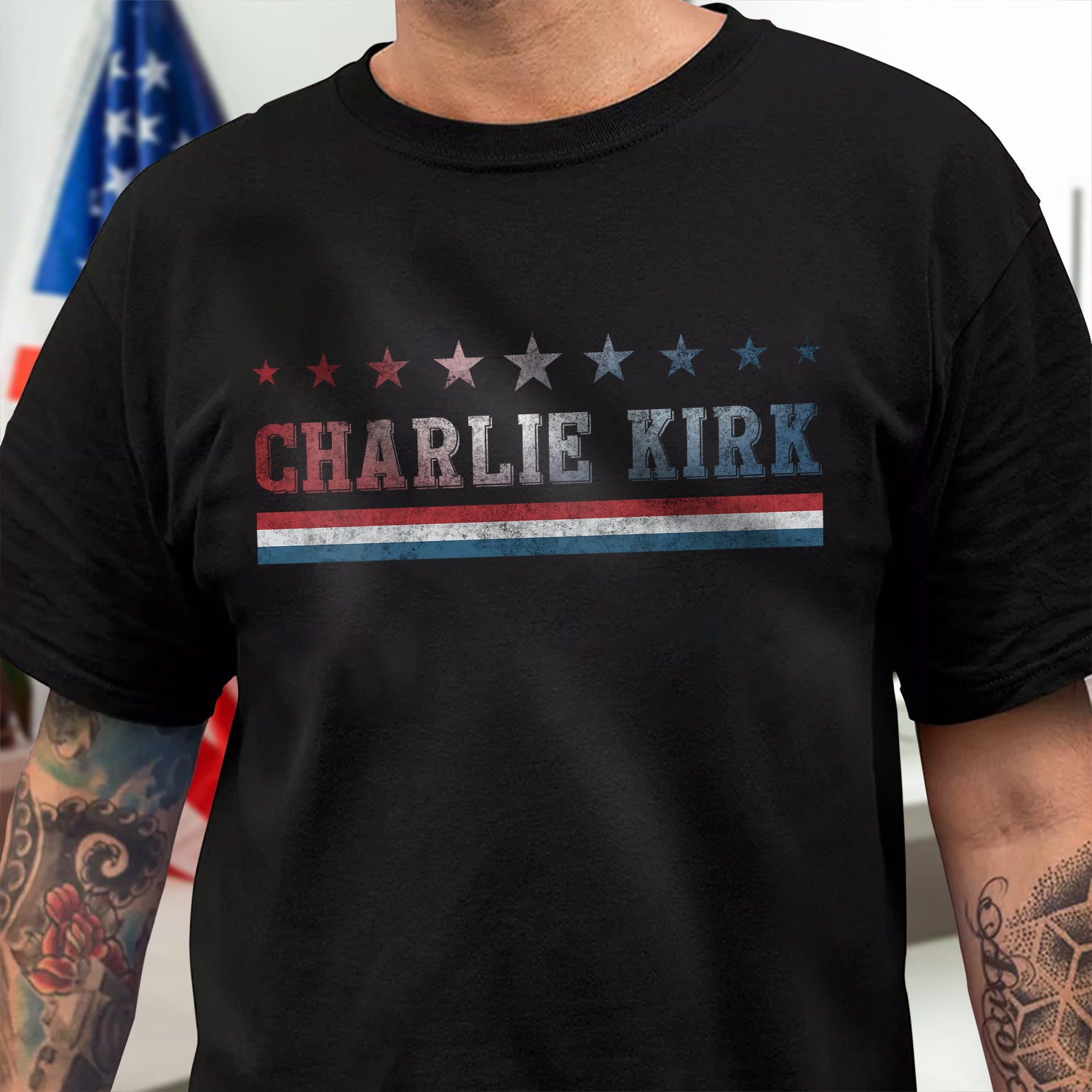 RIP American Charlie Kirk Patriot Memorial Dark Shirt Gift for American Conservatives