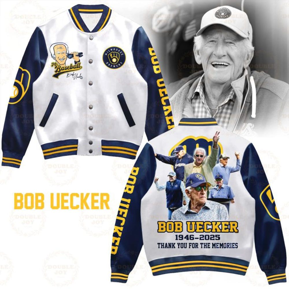 RIP Bob Uecker In Memory Baseball Jacket Thank You For The Memories Mr. Baseball Brewers