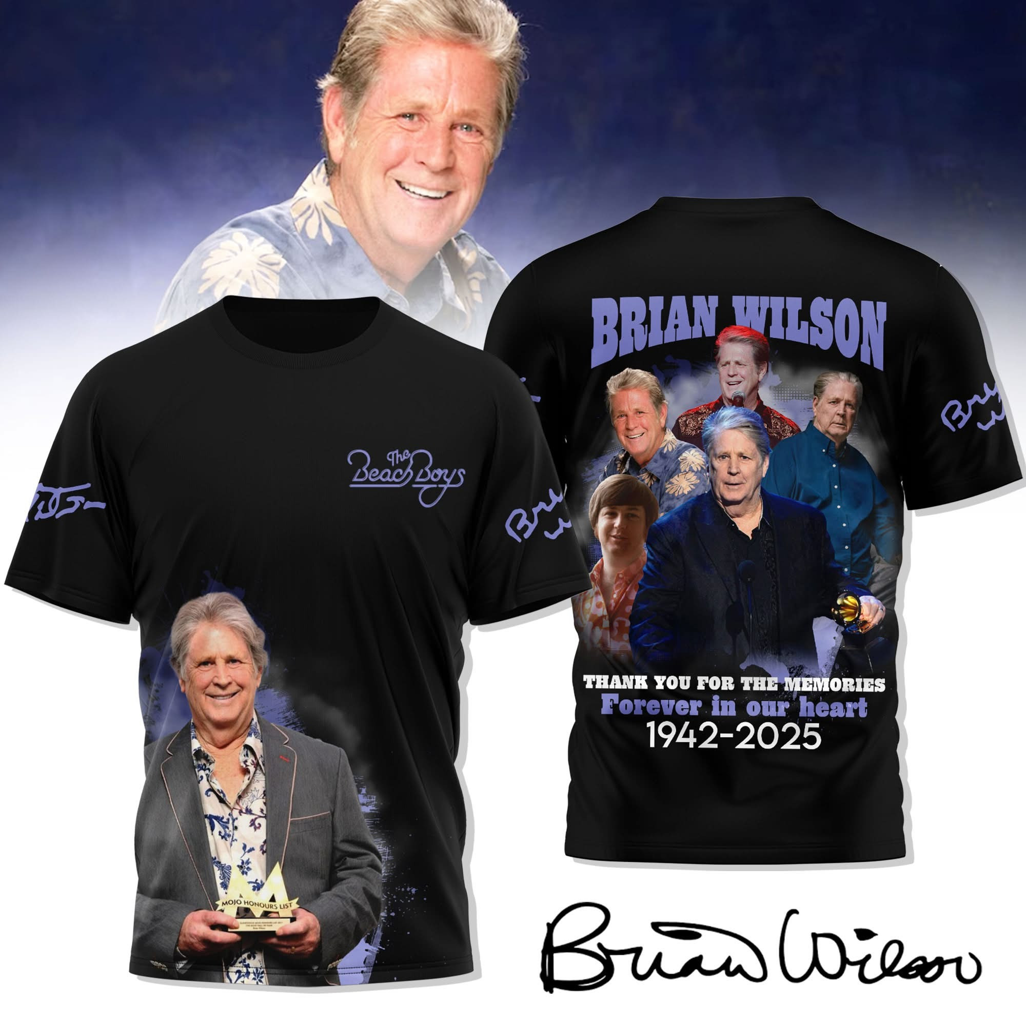 RIP Brian Wilson Rest In Peace T-Shirt Legend The Beach Boys Thank You For The Memories