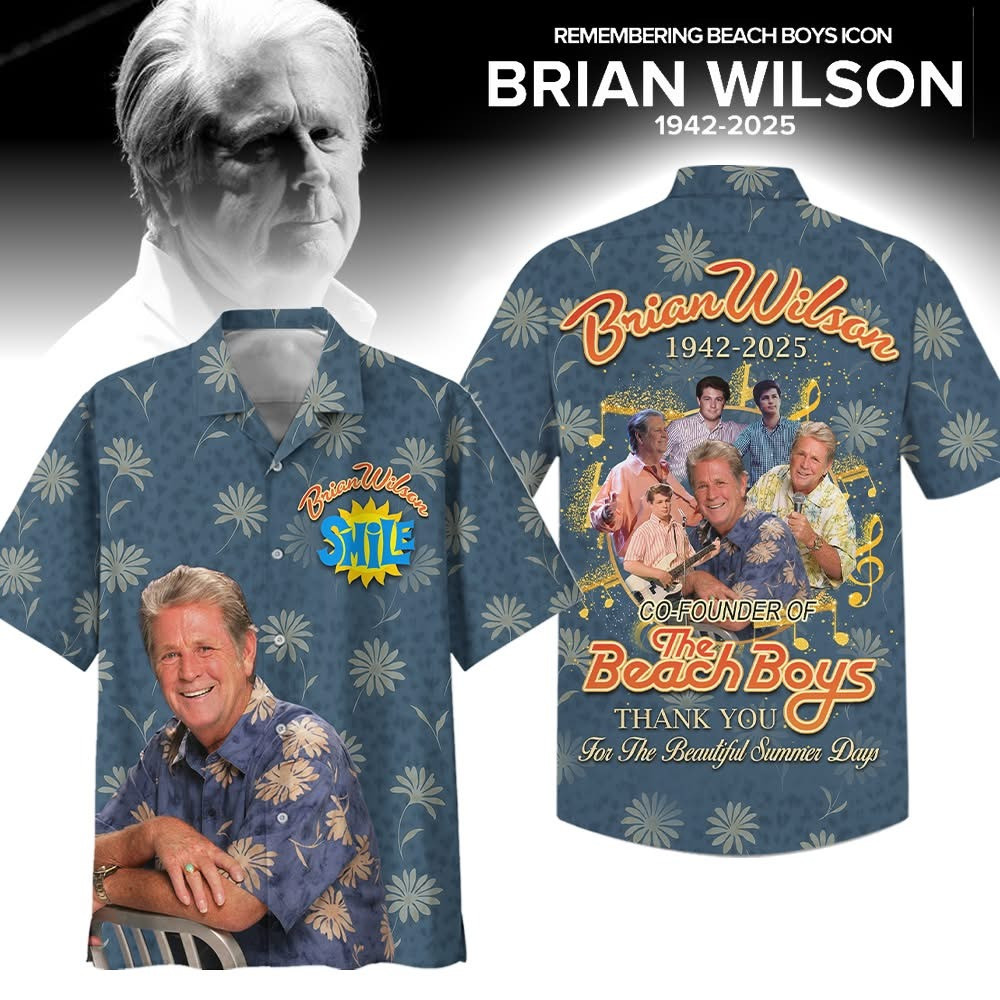 RIP Brian Wilson Smile Hawaiian Shirt The Beach Boys Thank You For Beautiful Summer Days