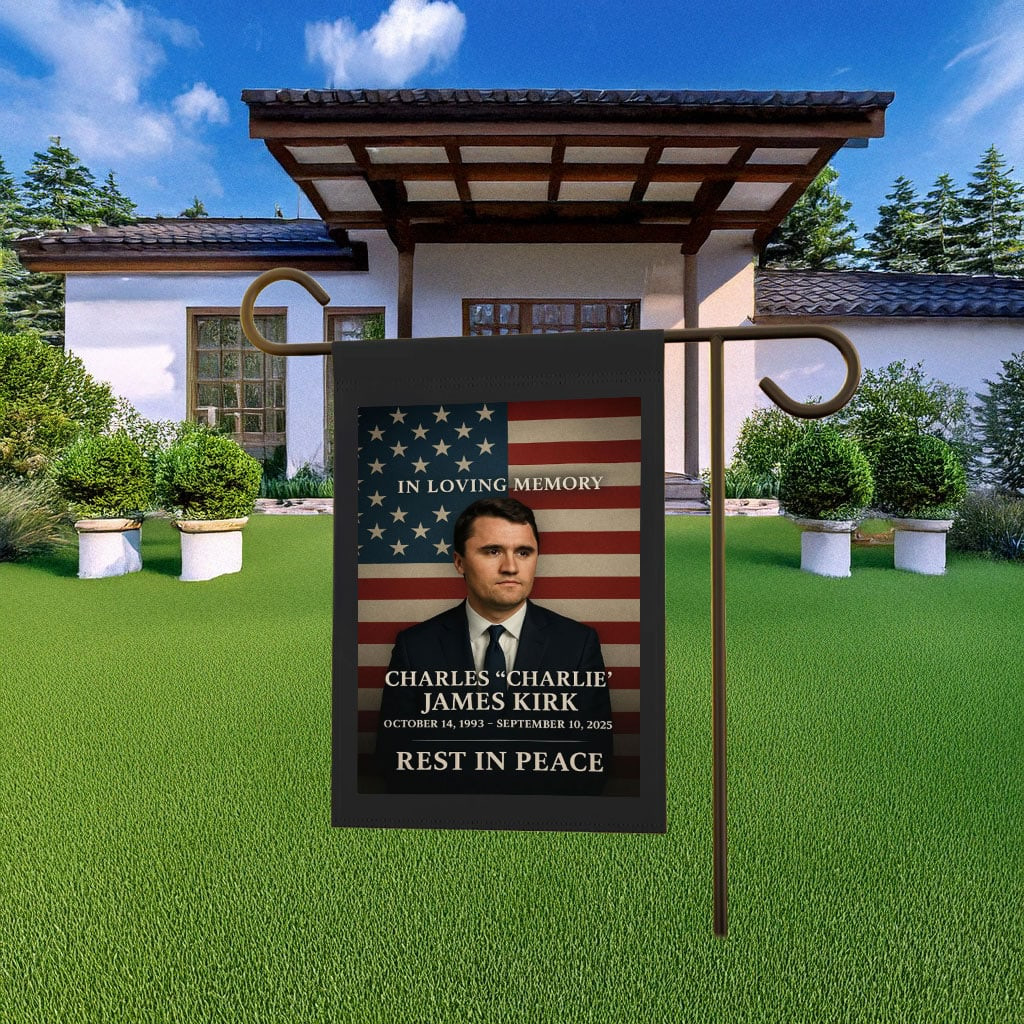 RIP Charlie Kirk Flag Charles Charlie James Kirk In Loving Memory Flag Outdoor Decor