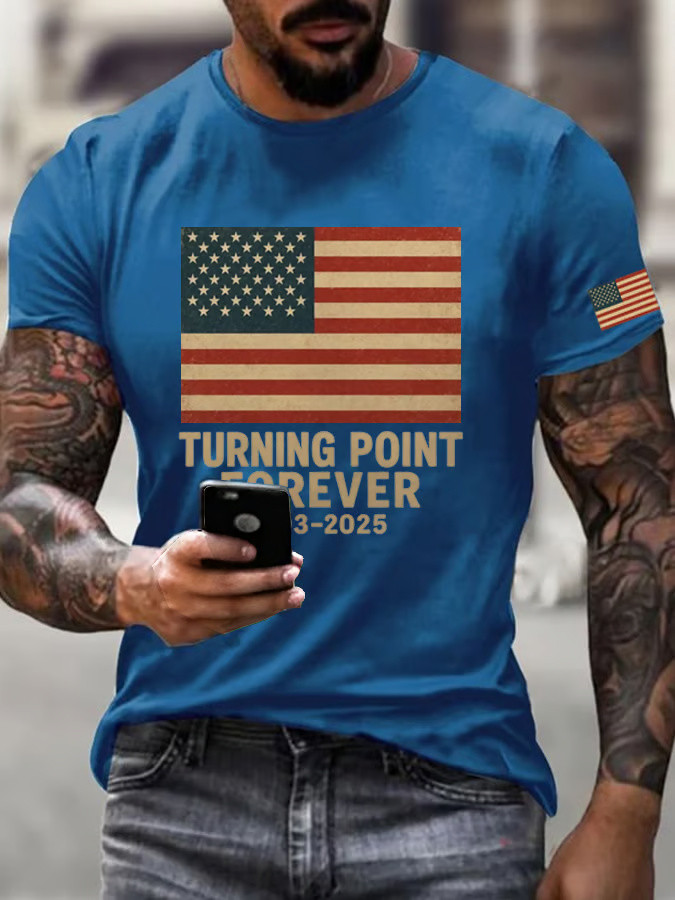 RIP Charlie Kirk Shirt Retro USA Flag Turning Point Forever T-Shirt Kirk Shooters Merch