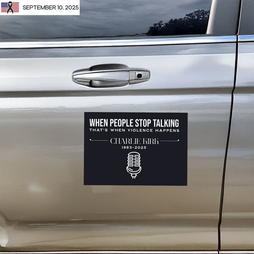 RIP Charlie Kirk Sticker When People Stop Talking Decal Charlie Kirk Freedom Merch