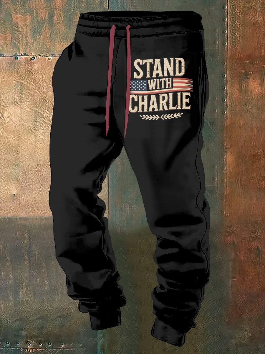RIP Charlie Kirk Sweatpants Stand With Charlie Clothing Merch For Freedom Fans
