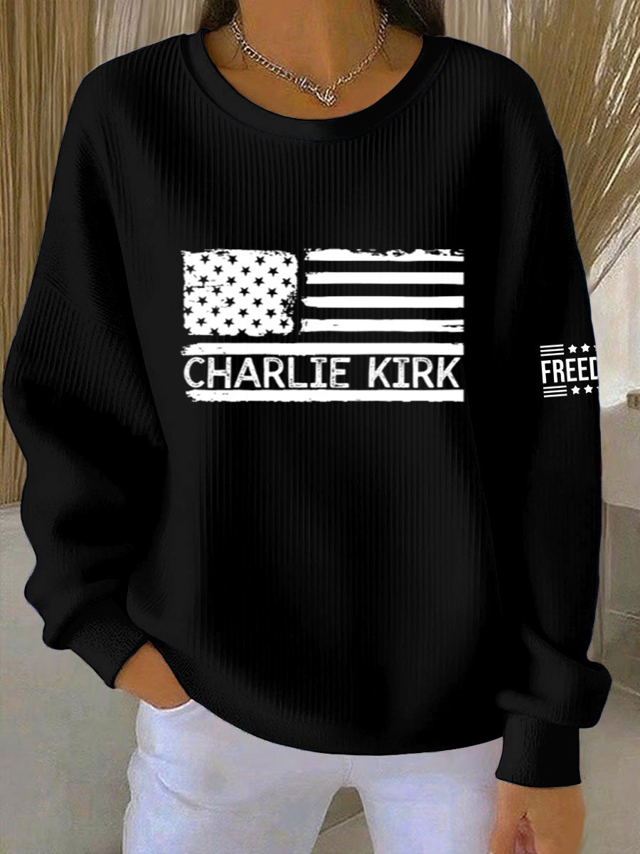 RIP Charlie Kirk Sweatshirt Freedom USA Flag Clothing Merch For Supporters