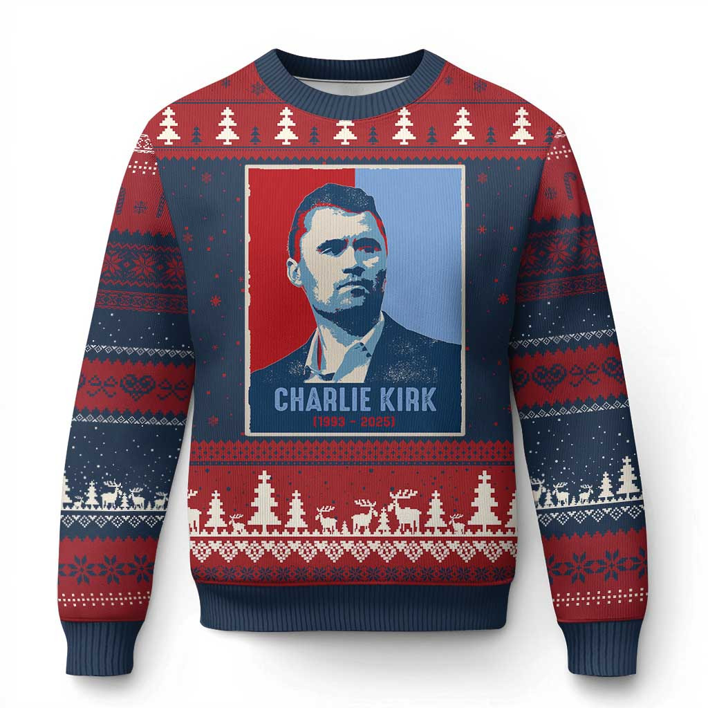 RIP Charlie Kirk Tribute Ugly Christmas Sweater 1993 2025 Top Tribute Apparel Gift
