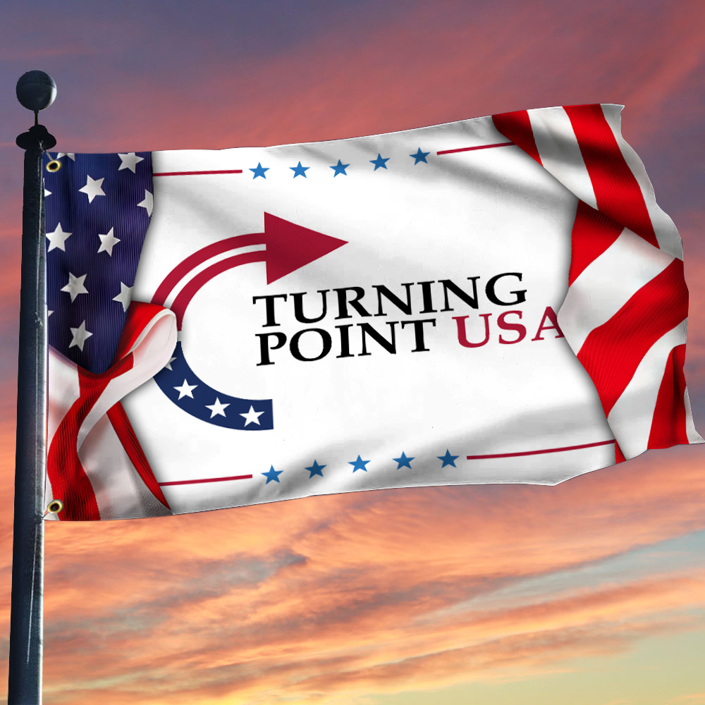 RIP Charlie Kirk Turning Point Flag Charlie Kirk Flag Patriotic Outdoor Decorations