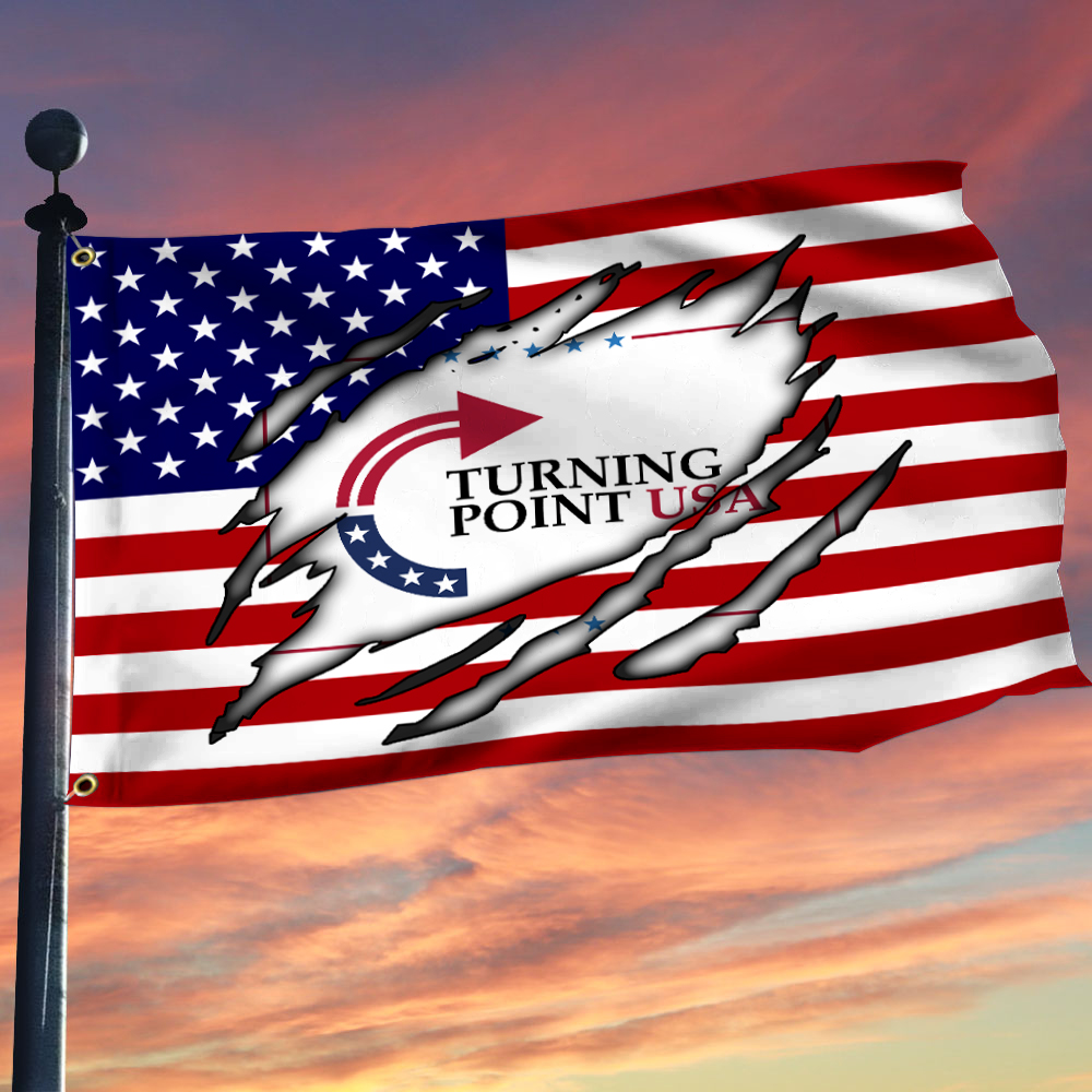 RIP Charlie Kirk Turning Point Flag Charlie Kirk Gifts For Patriotic Outdoor Decorations