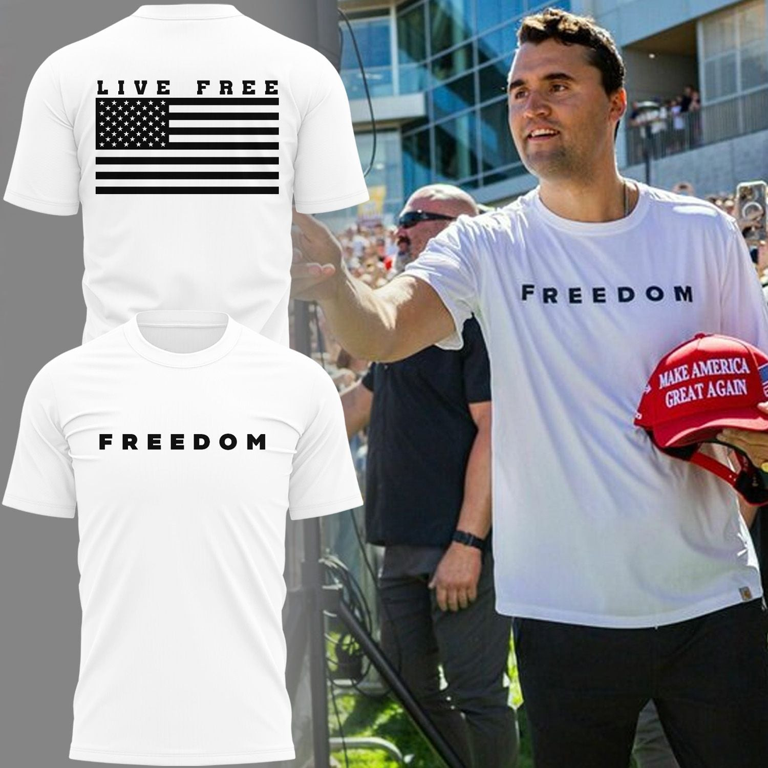 RIP Charlier Kirk Freedom Live Free T-shirt Gift For Human Right and Americans