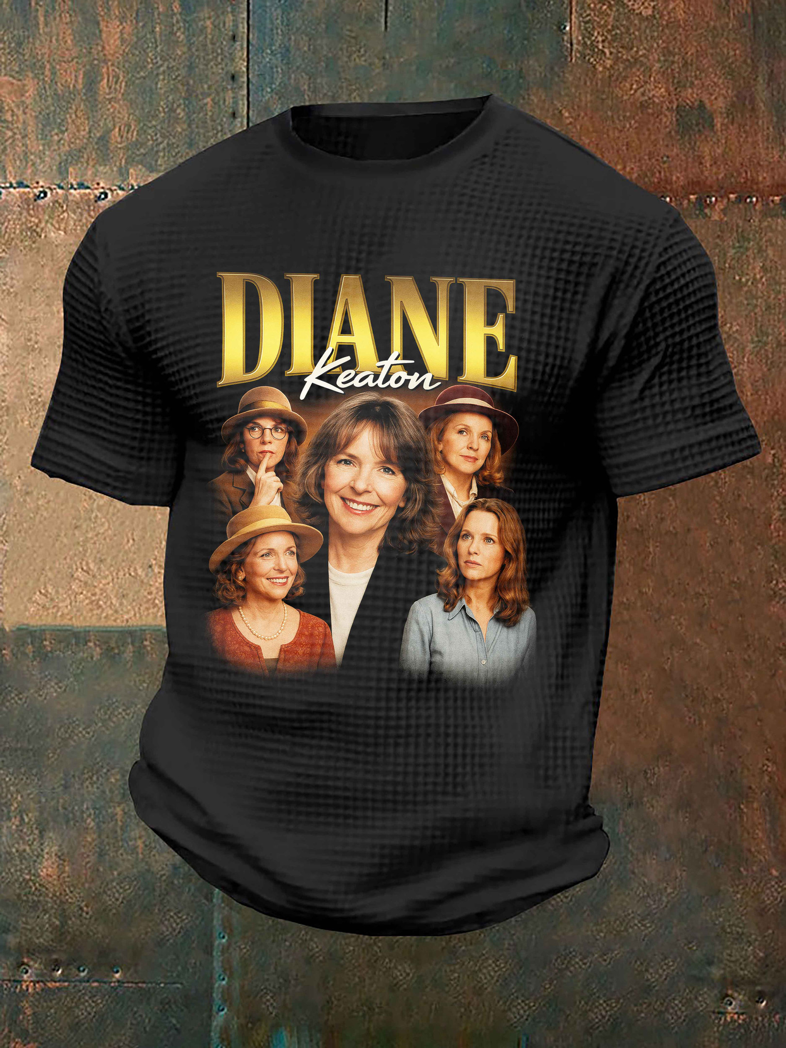 RIP Diane Keaton Waffle T-Shirt Memorial Apparel Presents For Film Fans