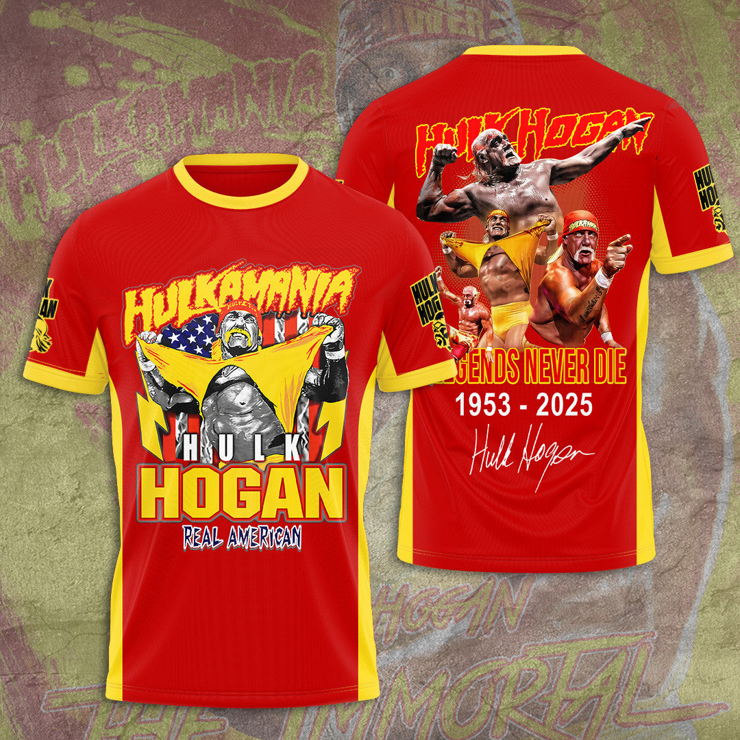 RIP Hulk Hogan T-Shirt Hulkamania Hulk Hogan Real American Shirt Legends Never Die RIP Hulk Hogan T-Shirt Hulkamania Hulk Hogan Real American Shirt Legends Never Die